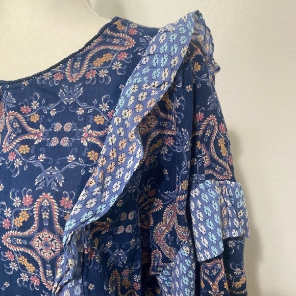 True Craft women's XL boho peasant style blouse with ruffle detail EUC - Picture 5 of 8